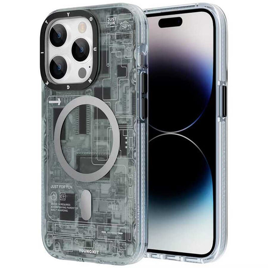 Apple iPhone 14 Pro Case M-safe Charging Feature YoungKit Technology Series Cover Black 