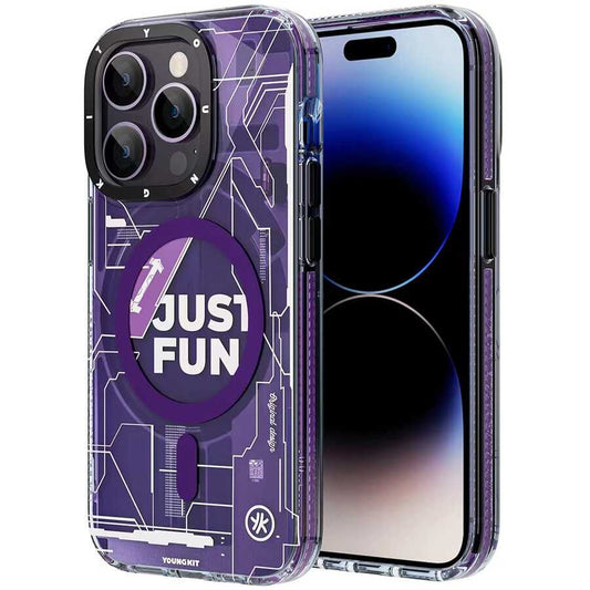 Apple iPhone 14 Pro Case M-safe Charging Feature YoungKit Technology Series Cover Purple 