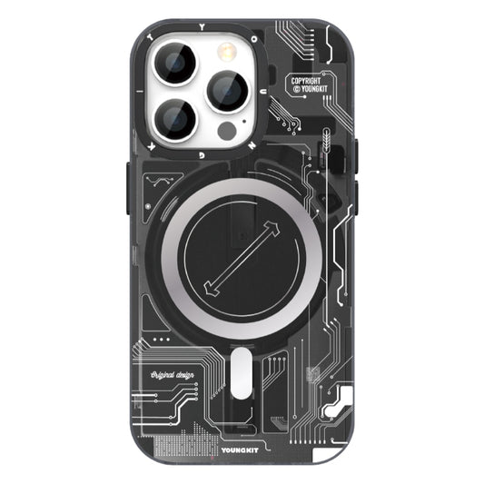 Apple iPhone 14 Pro Case M-Safe Charging Feature YoungKit Technology Series Cover Black-Gray 