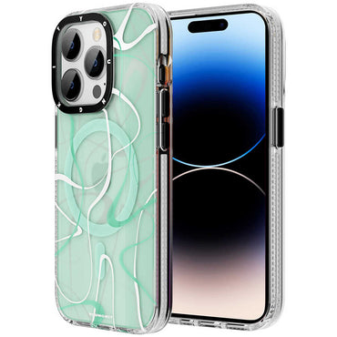 Apple iPhone 14 Pro Case M-safe Charging Feature Youngkit Water-Ink Series Cover White 