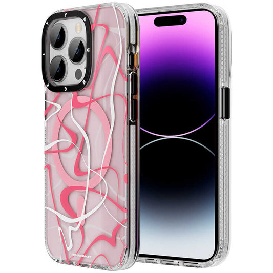 Apple iPhone 14 Pro Case M-safe Charging Feature Youngkit Water-Ink Series Cover Red 