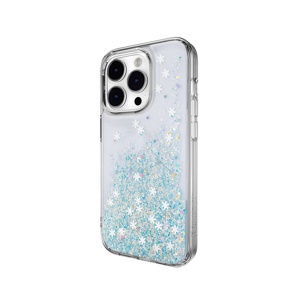 Apple iPhone 14 Pro Kılıf Parlayan Simli Şeffaf Lisanslı Switcheasy Starfield Kapak Mor