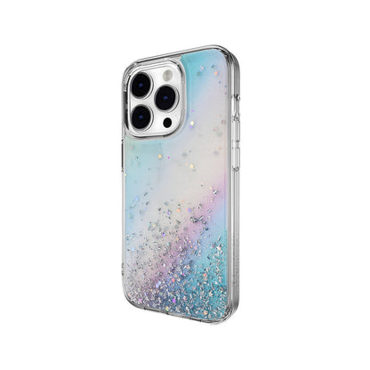 Apple iPhone 14 Pro Kılıf Parlayan Simli Şeffaf Lisanslı Switcheasy Starfield Kapak Renksiz