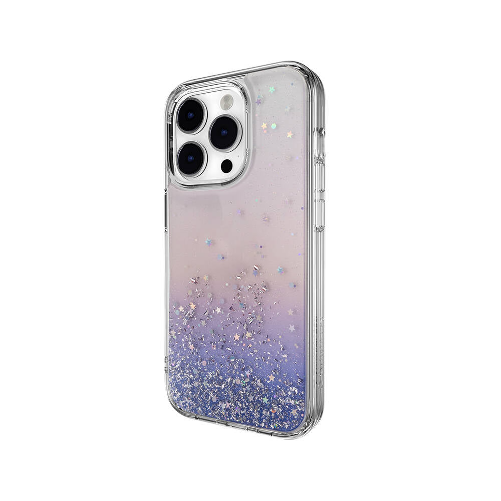 Apple iPhone 14 Pro Kılıf Parlayan Simli Şeffaf Lisanslı Switcheasy Starfield Kapak Renksiz