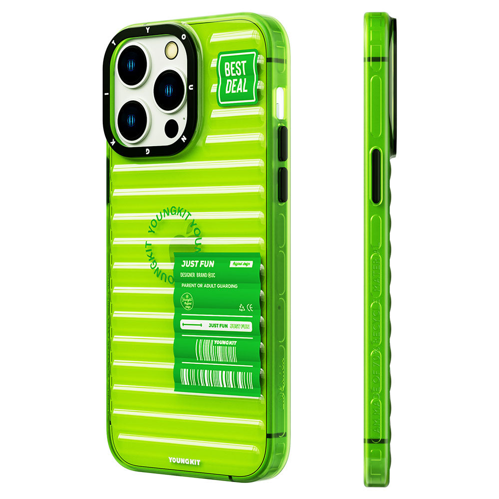 Apple iPhone 14 Pro Case Transparent Colorful Design YoungKit Fluorite Series Cover Black 