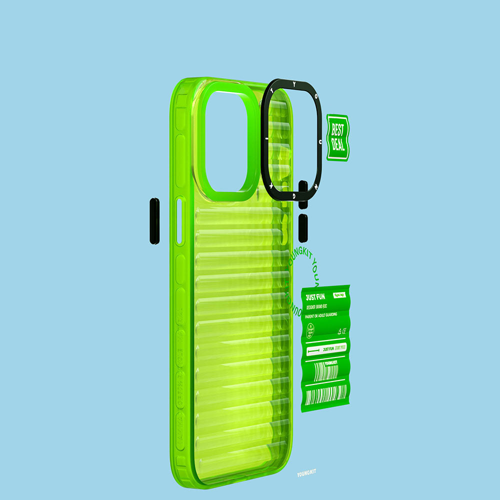 Apple iPhone 14 Pro Case Transparent Colorful Design YoungKit Fluorite Series Cover Green 