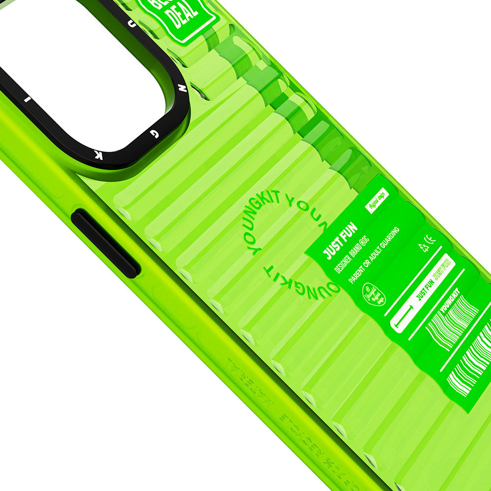 Apple iPhone 14 Pro Case Transparent Colorful Design YoungKit Fluorite Series Cover Green 