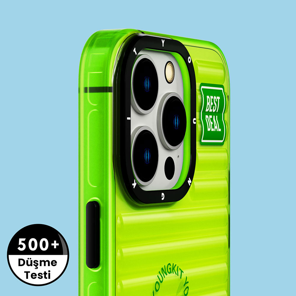 Apple iPhone 14 Pro Case Transparent Colorful Design YoungKit Fluorite Series Cover Green 