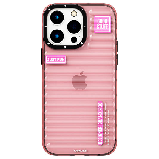 Apple iPhone 14 Pro Case Transparent Colorful Design YoungKit Fluorite Series Cover Pink 