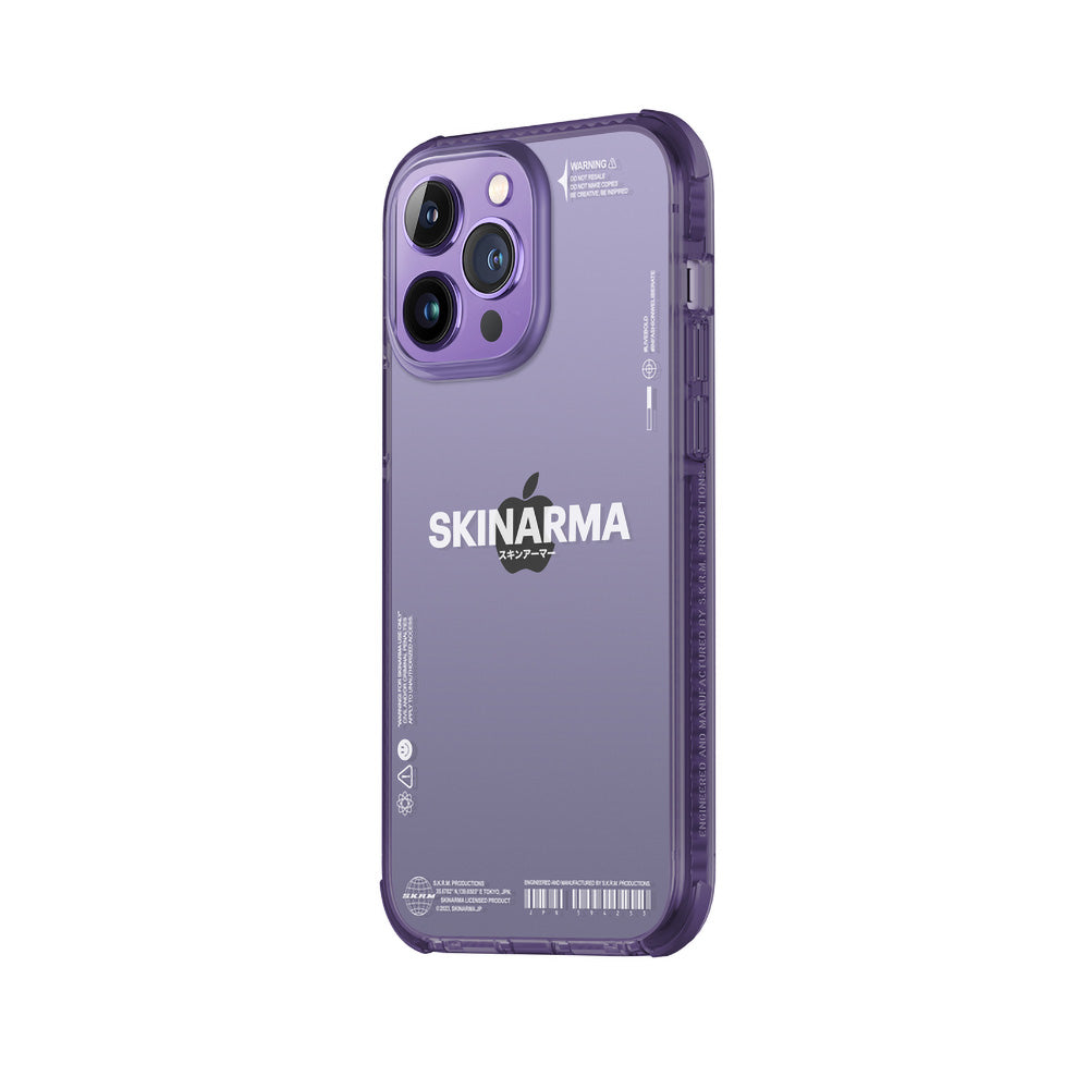 Apple iPhone 14 Pro Case SkinArma Transparent Airbag Design Iron Cover Purple 