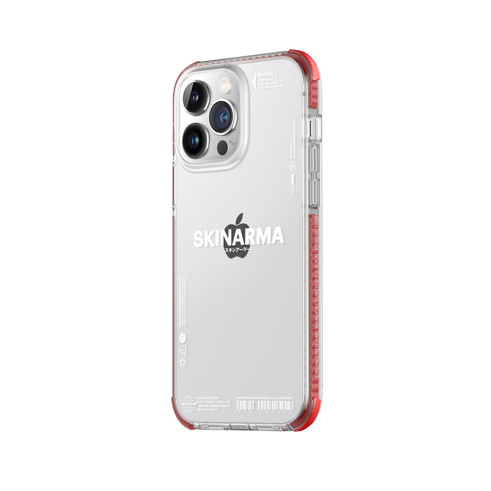 Apple iPhone 14 Pro Case SkinArma Transparent Airbag Design Iron Cover Red 