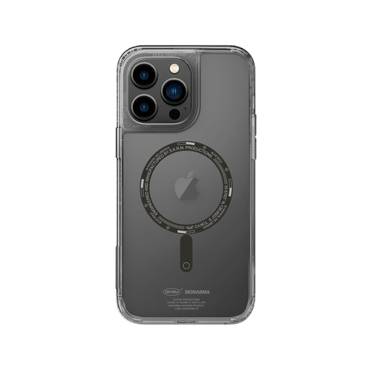 Apple iPhone 14 Pro Case SkinArma Transparent Airbag Design M-safe Charging Feature Saido Cover Smoke 