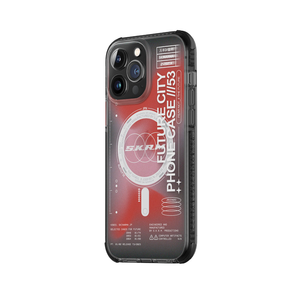 Apple iPhone 14 Pro Case SkinArma Transparent Airbag Design M-safe Charging Feature Shorai Cover Red 