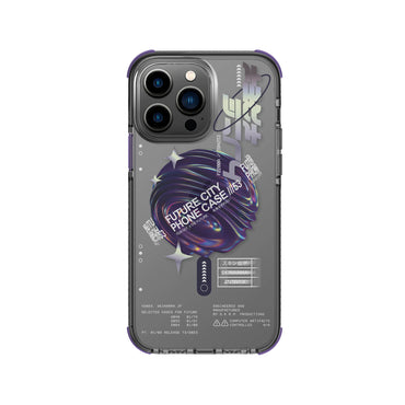 Apple iPhone 14 Pro Case SkinArma Transparent Airbag Design M-safe Charging Feature Shorai Cover Purple 