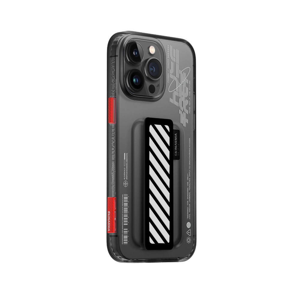 Apple iPhone 14 Pro Case SkinArma Transparent Patterned Kaze Cover Smoke 