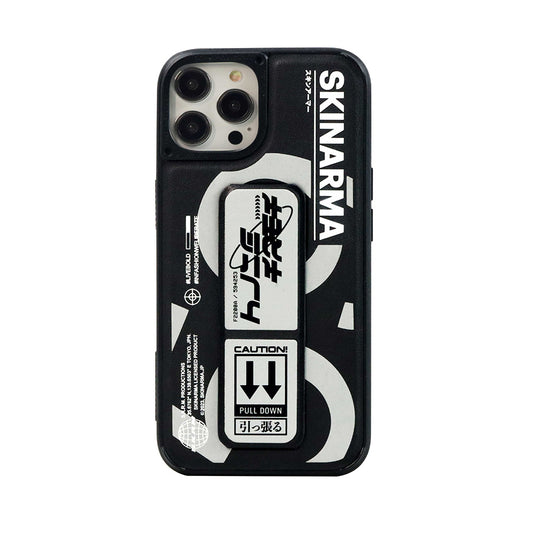 Apple iPhone 14 Pro Case SkinArma Stand Leather Look Bango Cover Silver