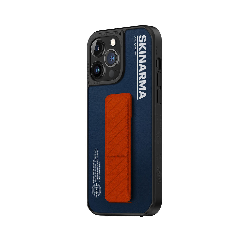 Apple iPhone 14 Pro Case SkinArma Stand Leather Look Gyo Cover Blue