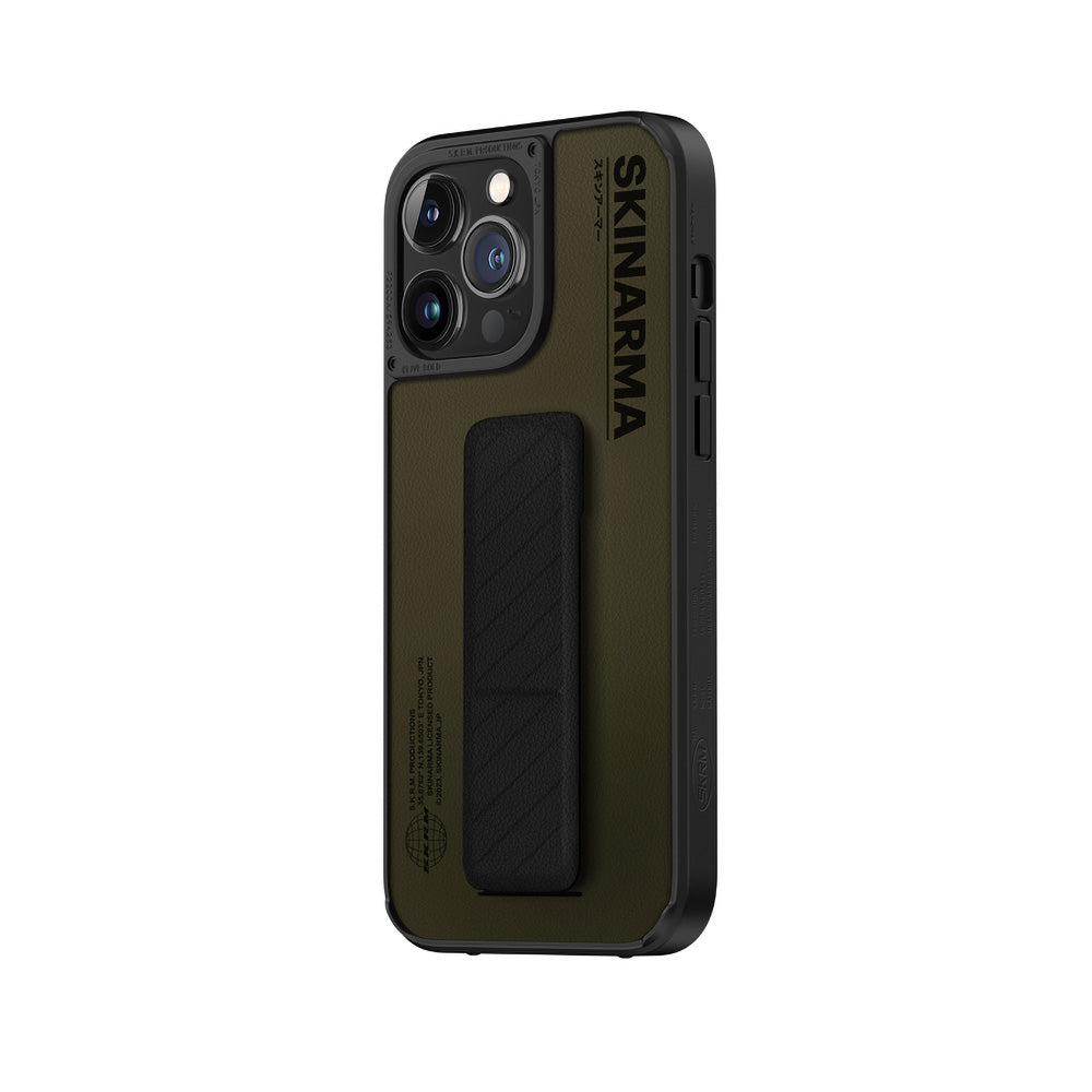 Apple iPhone 14 Pro Case SkinArma Stand Leather Look Gyo Cover Black