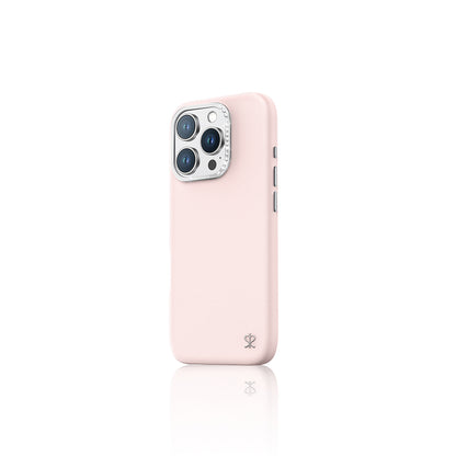 Apple iPhone 14 Pro Kılıf Suni Deri Tasarımlı Pynana Starry Serisi Kapak Pembe