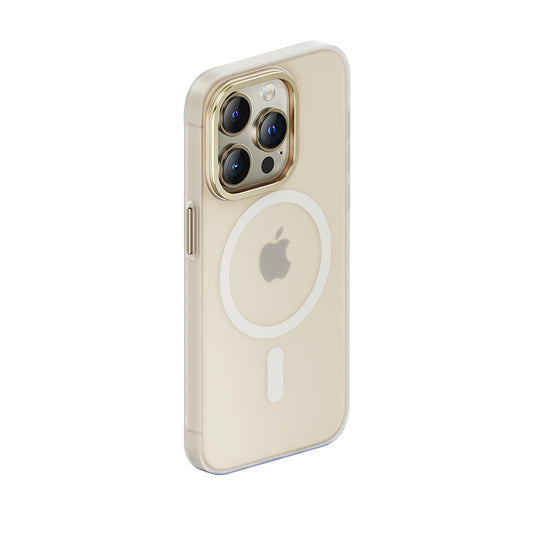 Apple iPhone 14 Pro Case Wireless Charging Supported Benks New Series Magnetic Haze Cover Gold 