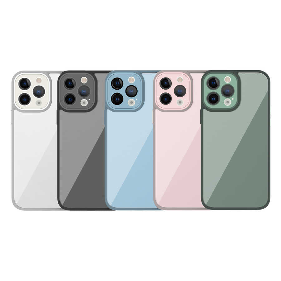 Apple iPhone 14 Pro Case Wiwu VCC-104 Lens Protection Colored Edge Transparent Back Vivid Clear Cover Blue 