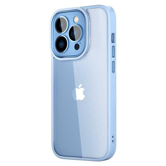 Apple iPhone 14 Pro Case Wiwu VCC-104 Lens Protection Colored Edge Transparent Back Vivid Clear Cover Blue 