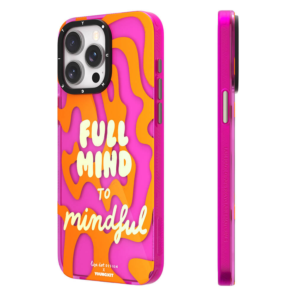 Apple iPhone 14 Pro Case Text Patterned Youngkit Mindfulness Series Cover Yellow 