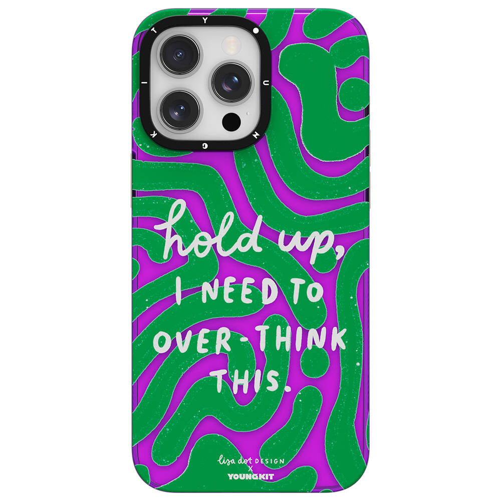 Apple iPhone 14 Pro Case Text Patterned Youngkit Mindfulness Series Cover Green 