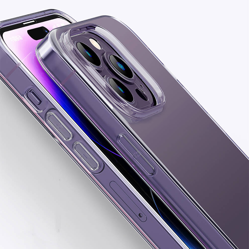 Apple iPhone 14 Pro Max Case Transparent Shock Absorbing Silicone Design with Airbag Recci Clarity Series Cover Transparent