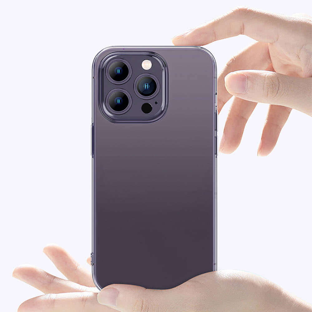 Apple iPhone 14 Pro Max Case Transparent Shock Absorbing Silicone Design with Airbag Recci Clarity Series Cover Transparent