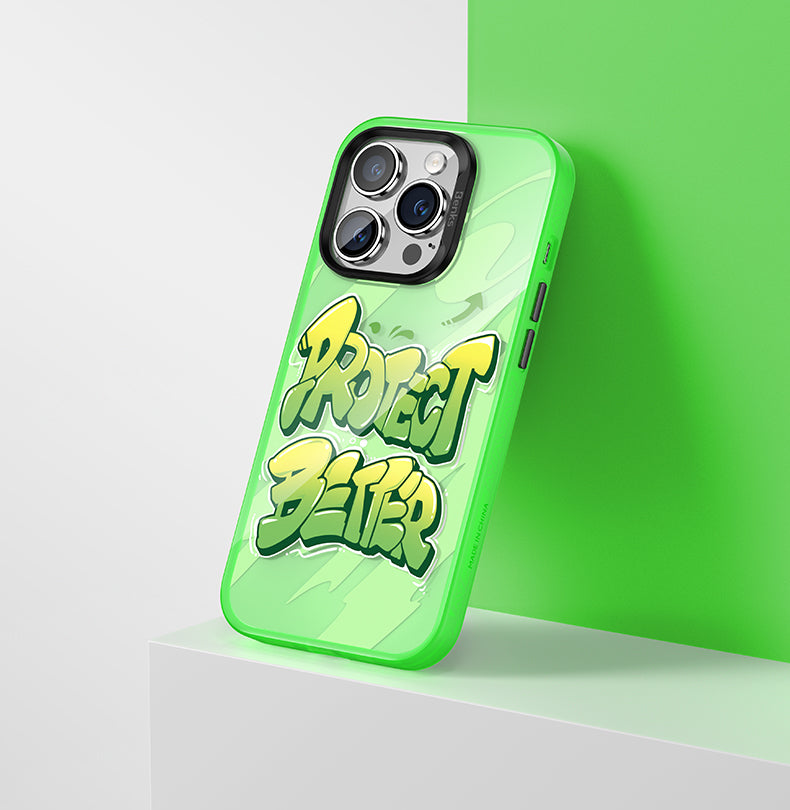 Apple iPhone 14 Pro Max Airbag TPU Text Themed Benks Dynamic New Cover Orange 