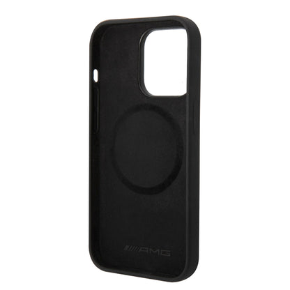 Apple iPhone 14 Pro Max Kılıf AMG M-safe Şarj Özellikli Büyük Logo Dizayn Kapak Siyah
