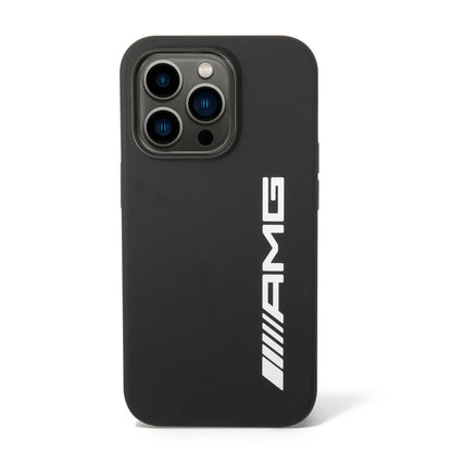 Apple iPhone 14 Pro Max Kılıf AMG M-safe Şarj Özellikli Büyük Logo Dizayn Kapak Siyah