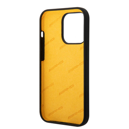 Apple iPhone 14 Pro Max Kılıf AMG Silikon Büyük Sarı Logo Dizayn Kapak Siyah-Sarı