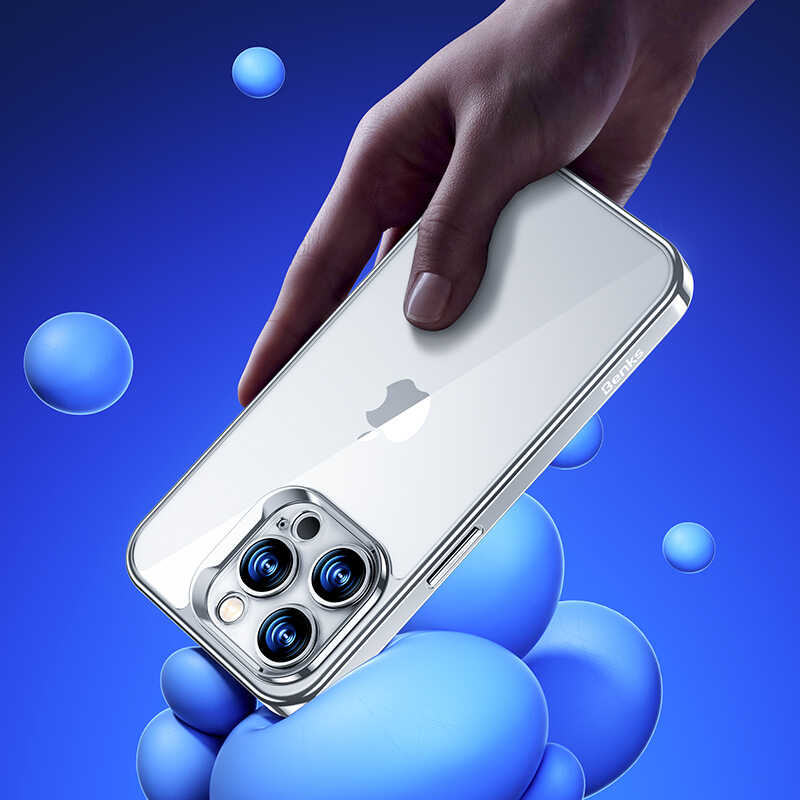 Apple iPhone 14 Pro Max Case Benks Electroplating TPU Cover with Screen Protector Silver