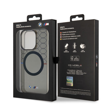 Apple iPhone 14 Pro Max Kılıf BMW M-safe Şarj Özellikli Transparan M Dizayn Kapak Gri