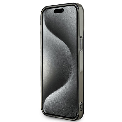 Apple iPhone 14 Pro Max Kılıf BMW Orjinal Lisanslı Yarı Transparan M Dizayn Çizgili Kapak Siyah