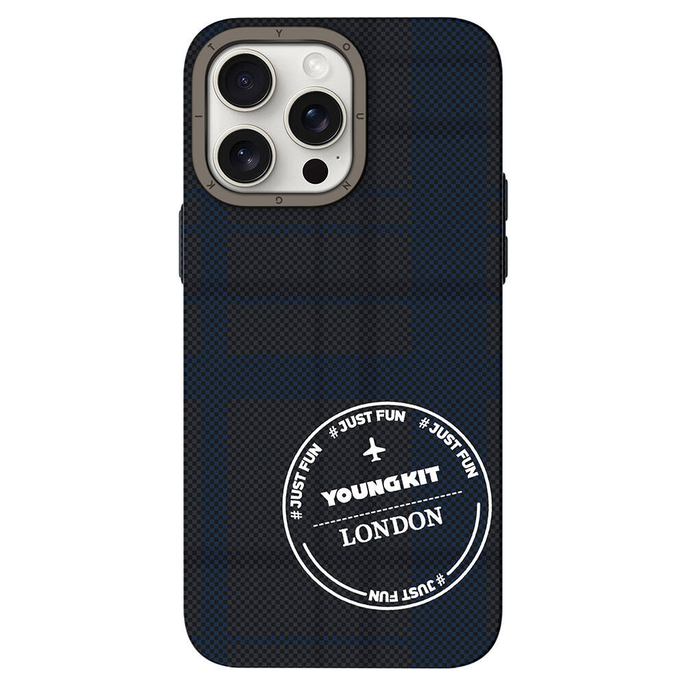 Apple iPhone 14 Pro Max Plaid Patterned Case Youngkit Gezhi Series Cover Red 