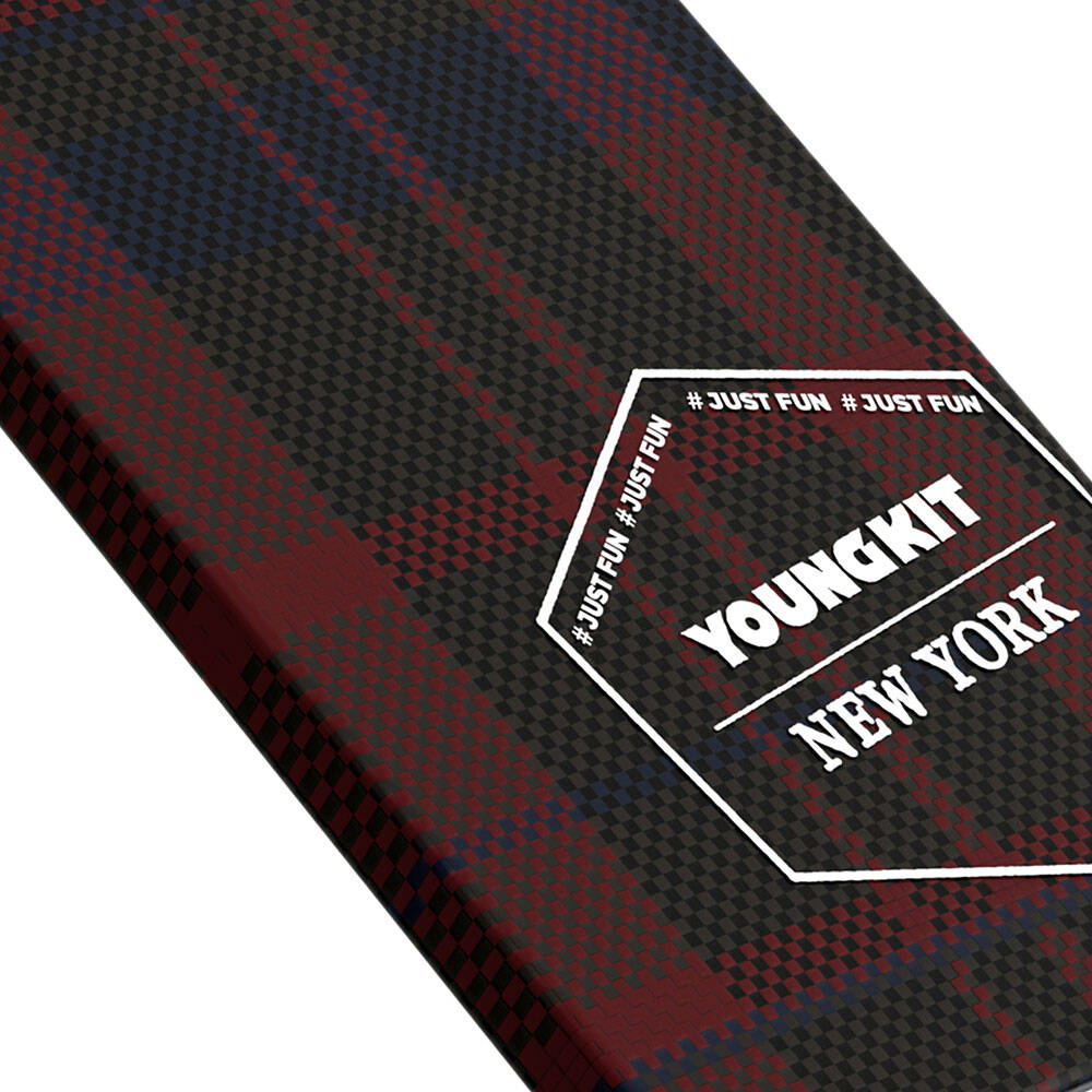 Apple iPhone 14 Pro Max Plaid Patterned Case Youngkit Gezhi Series Cover Red 