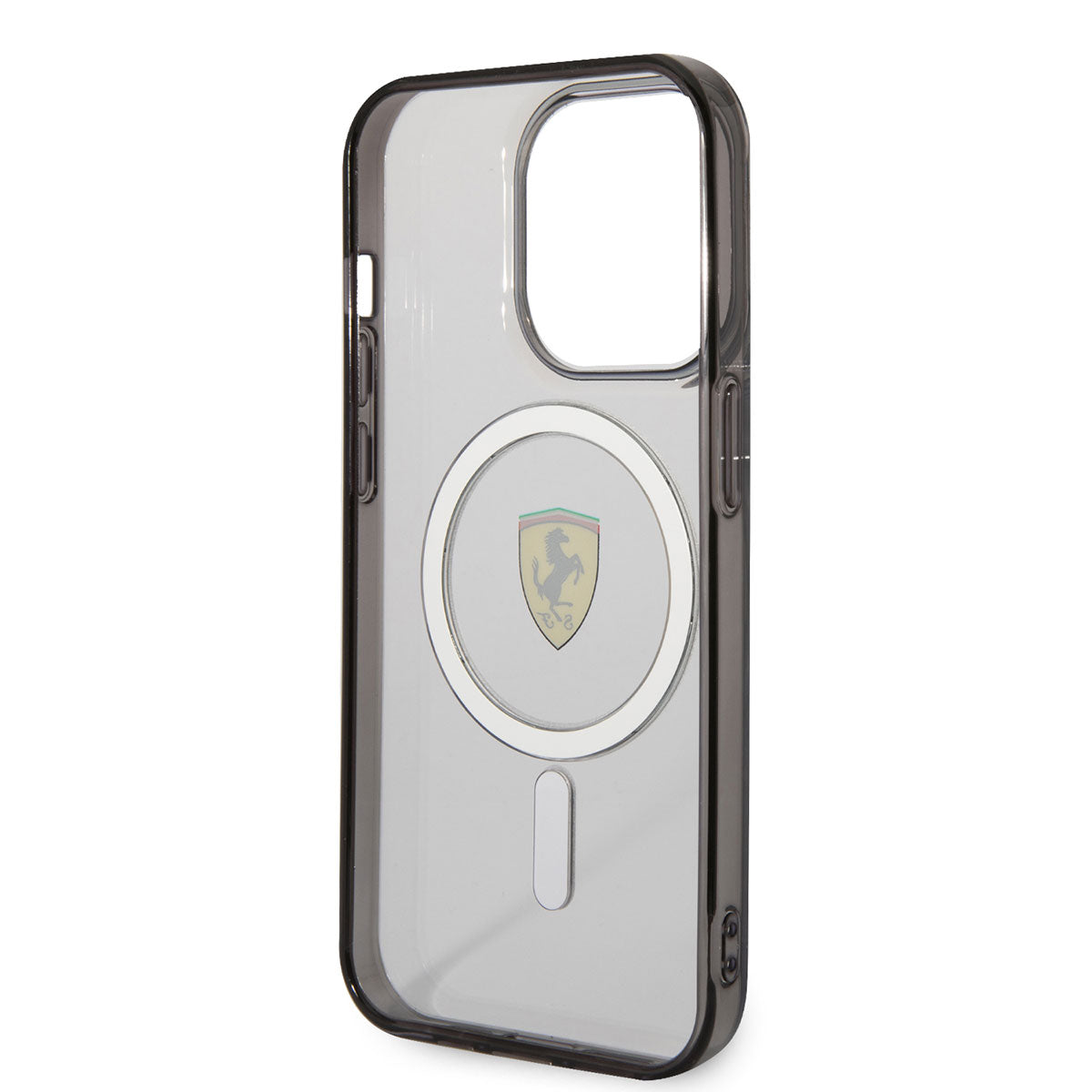 Apple iPhone 14 Pro Max Kılıf Ferrari M-safe Şarj Özellikli Transparan Dizayn Kapak Renksiz