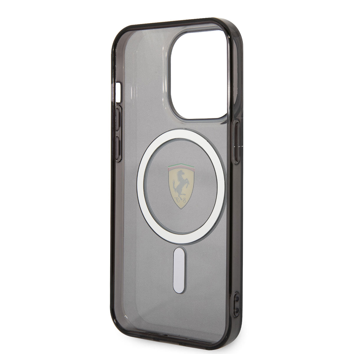 Apple iPhone 14 Pro Max Kılıf Ferrari M-safe Şarj Özellikli Yarı Transparan Dizayn Kapak Kırmızı