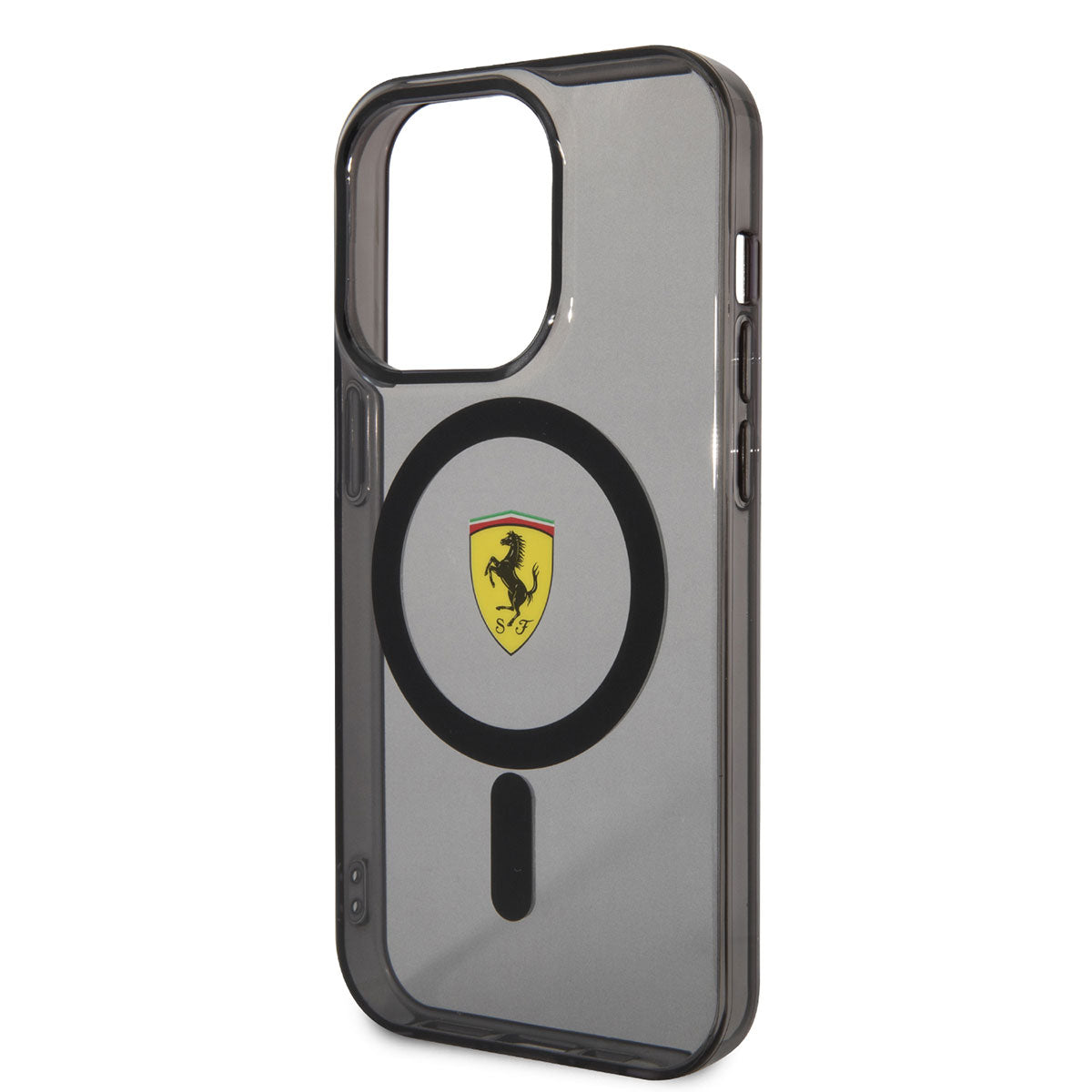 Apple iPhone 14 Pro Max Kılıf Ferrari M-safe Şarj Özellikli Yarı Transparan Dizayn Kapak Kırmızı