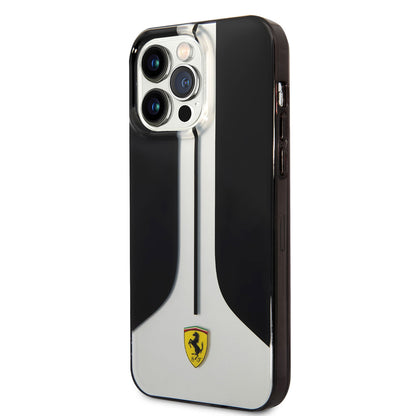 Apple iPhone 14 Pro Max Kılıf Ferrari Orjinal Lisanslı 296 Çizgili Dizayn Kapak Siyah