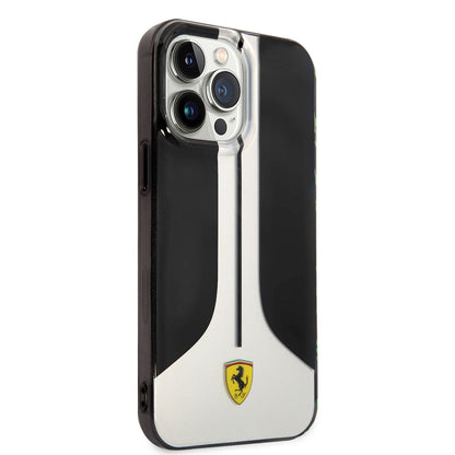 Apple iPhone 14 Pro Max Kılıf Ferrari Orjinal Lisanslı 296 Çizgili Dizayn Kapak Siyah