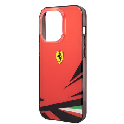 Apple iPhone 14 Pro Max Kılıf Ferrari Sarı İtalyan Bayrak Baskılı Dizayn Kapak Kırmızı