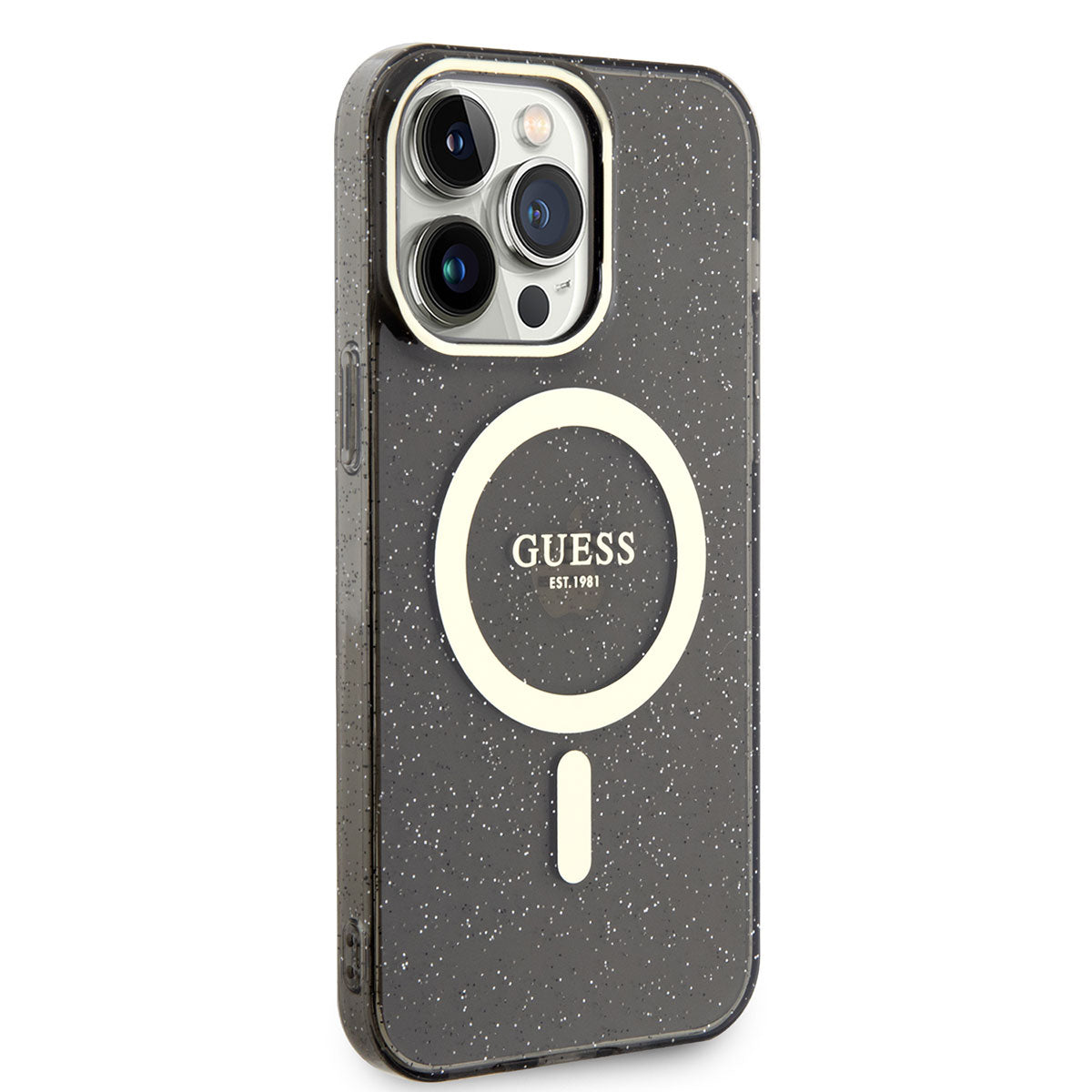 Apple iPhone 14 Pro Max Case GUESS M-safe Charging Glitter Cover Black