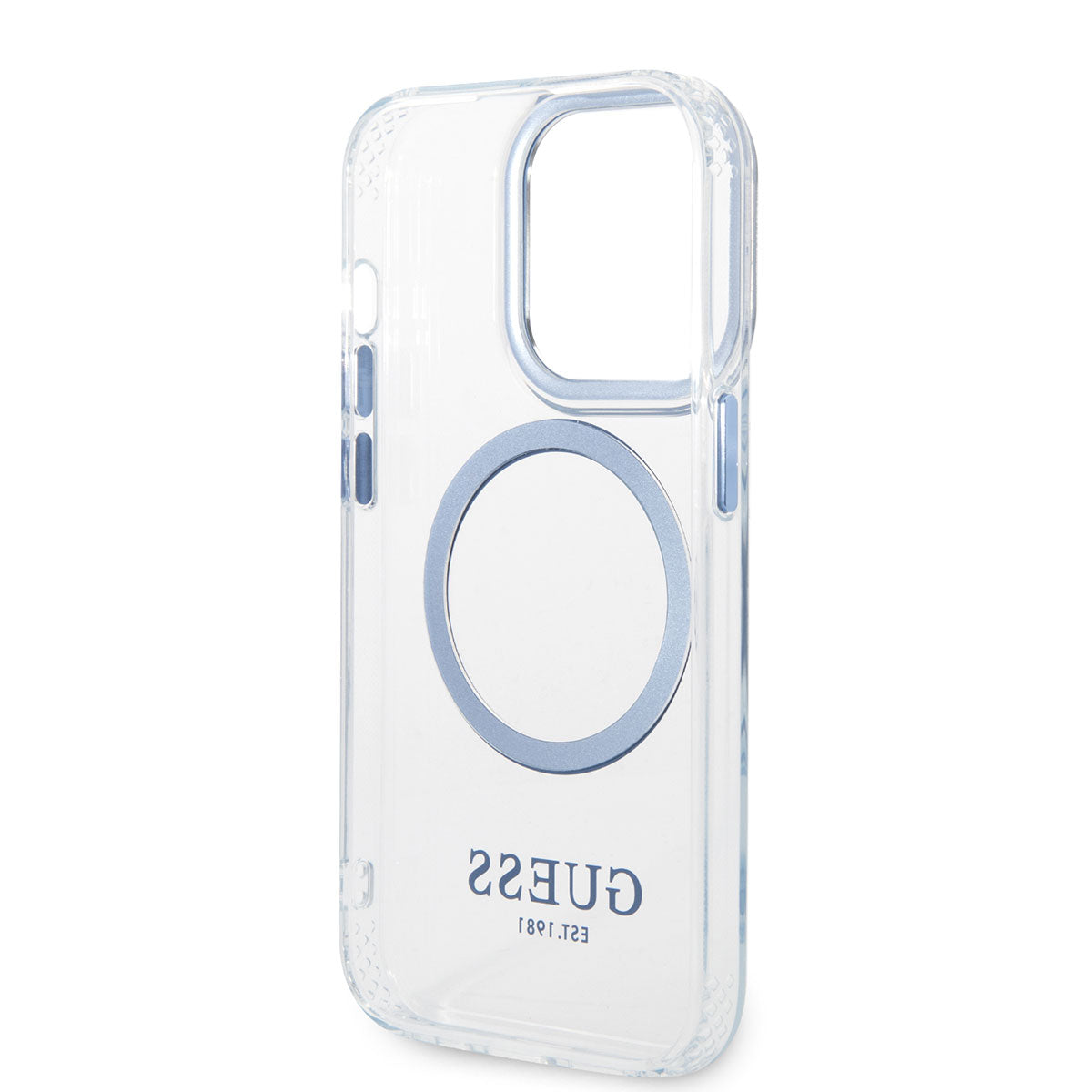 Apple iPhone 14 Pro Max Case GUESS M-safe Charging Metal Camera Frame Cover Blue