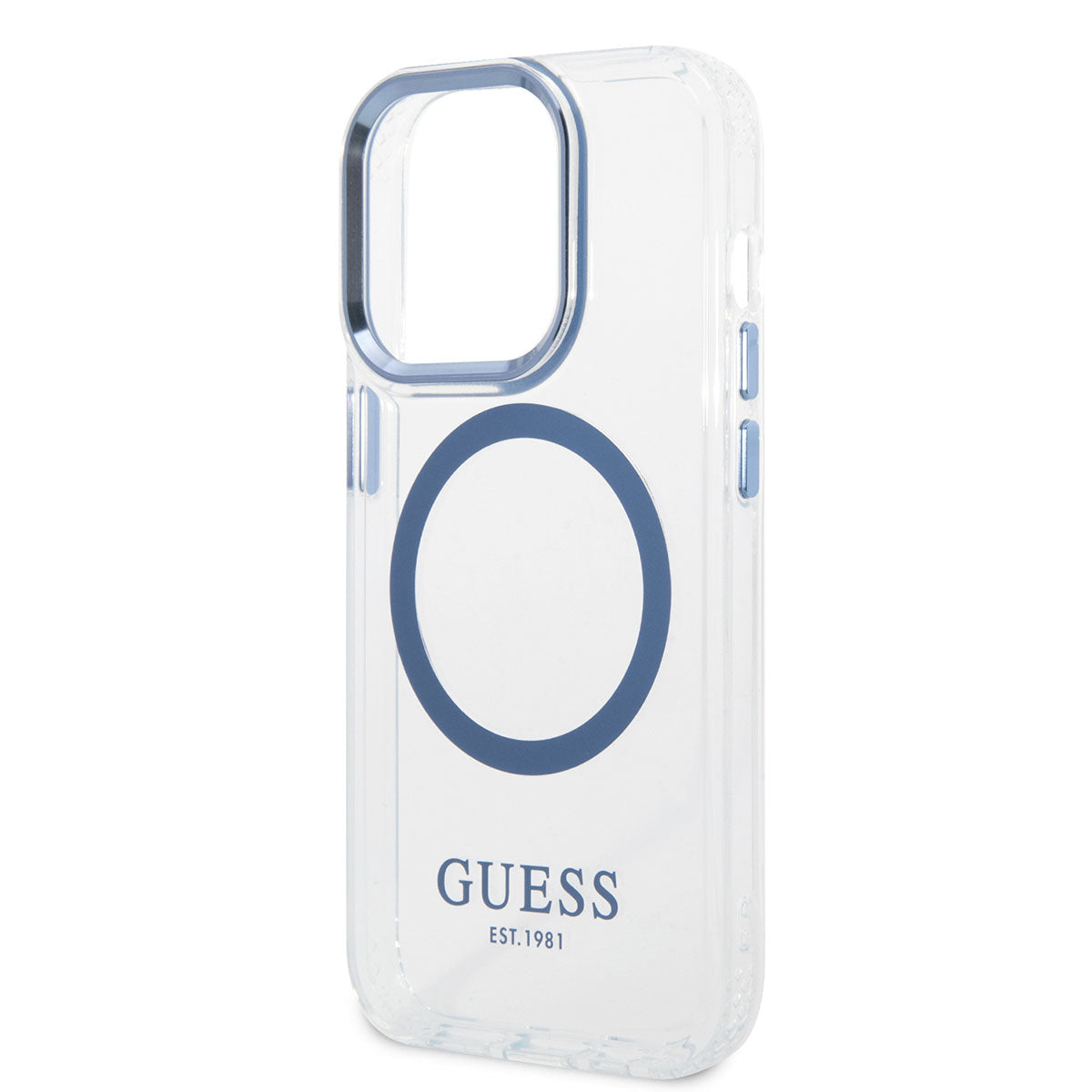 Apple iPhone 14 Pro Max Case GUESS M-safe Charging Metal Camera Frame Cover Blue