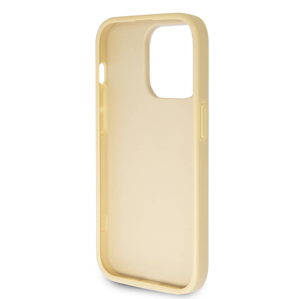 Apple iPhone 14 Pro Max Case Guess Original Licensed 4G Large Metal Logo Glitter Cover Black