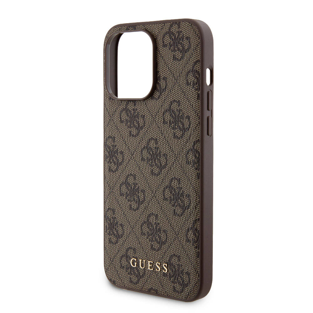 Apple iPhone 14 Pro Max Case Guess Original Licensed M-safe Charging Feature Text Logo 4G Patterned Cover + Powerbank 5000mAh 2in1 Set Black 